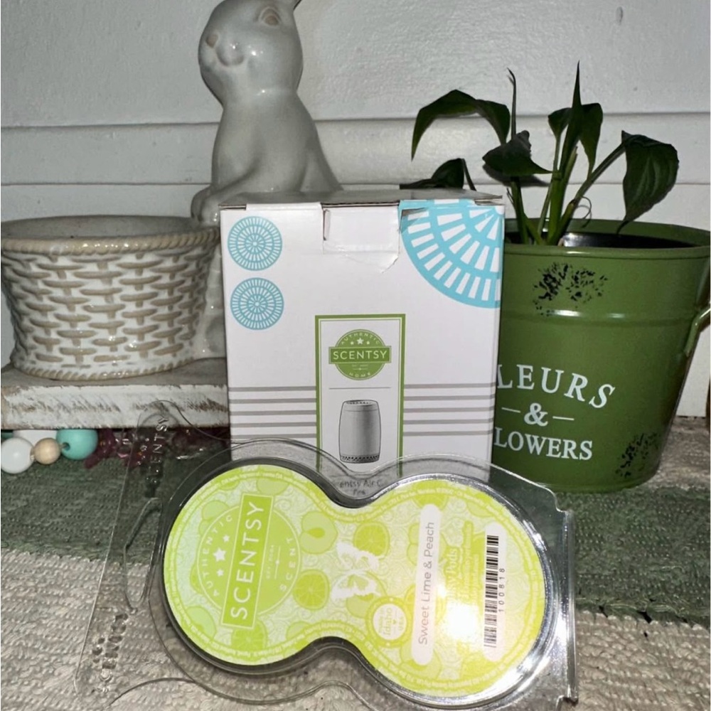Pink Scentsy Air Go with Sweet Lime & Peach Pods